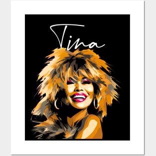 Tina Turner: The Queen of Rock, RIP 1939 - 2023 on a Dark Background Posters and Art